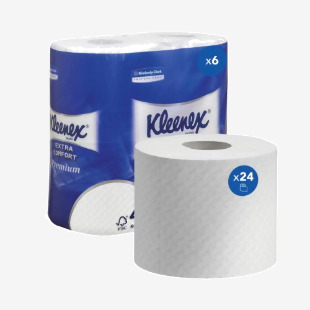 Kleenex Standard Paper Toilet Roll 4-Ply x160 Sh White Pack of 24 8484 KC04879