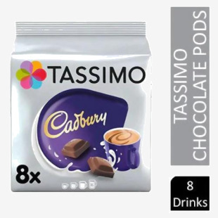 Tassimo Cadbury Chocolate Pods 8+2 (10 Drinks) - PACK (5) NWT343P