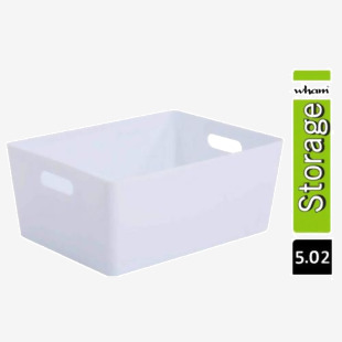 Wham White Rectangular Studio Basket 5.02 11.5 Litre - PACK (462) NWT3888P