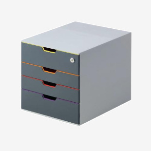 Durable VARICOLOR SAFE 4 Drawer Lockable GDPR Colour Coded Desktop Storage A4+ 760627 DB70241