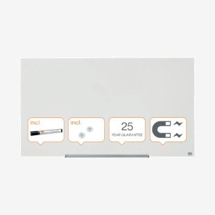 Nobo Impression Pro Glass Magnetic Whiteboard 1260 x 710mm 1905177 NB50197