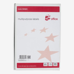 5 Star Multipurpose Labels Laser Copier Inkjet 200x288mm White (Pack of 500) 940461 FS940461
