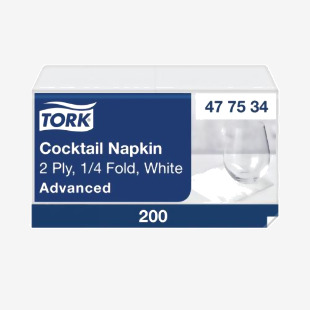Tork Cocktail Napkins 2-Ply White (Pack of 200) 477534 SCA77312