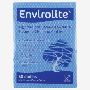 Envirolite Lightweight 480x360mm Blue All Purpose Cloths (Pack of 50) ELF500 ECO24276
