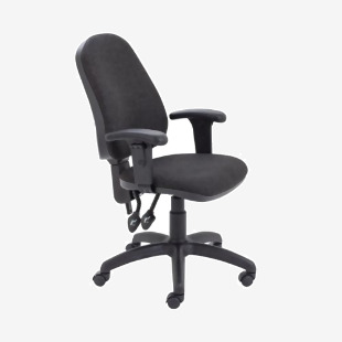 First High Back Operator Chair with T-Adjustable Arms 640x640x985-1175mm Charcoal KF839244 KF839244