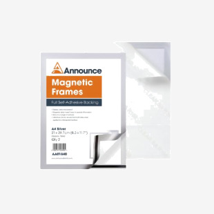 Announce Magnetic Frame A4 Silver (Pack of 2) AA01840 AA01840