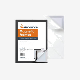 Announce Magnetic Frame A4 Black (Pack of 2) AA01846 AA01846