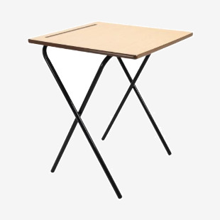 Titan Folding Exam Desk MDF Edge 600x600x720mm Beech KF78654 KF78654