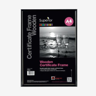 SECO Stewart Superior Wooden Certificate Frame A4 Black WPA4 UP23206