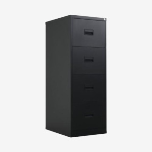 VOW Talos 4 Drawer Filing Cabinet 465x620x1300mm Black TCS4FC-BK KF78770