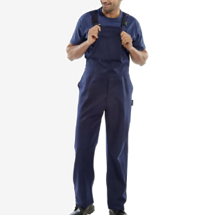 Beeswift Bib and Braces Cotton Drill Navy Blue 32 CDBBN32 BSW10363