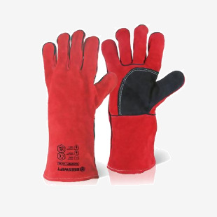 Beeswift Welders Gauntlet with Reinforced Palm 14 Inch Red (Pack of 10) C2WRPN BSW34853