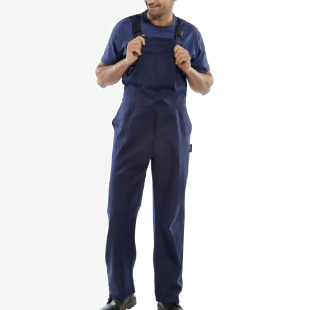 Beeswift Bib and Braces Cotton Drill Navy Blue 40 CDBBN40 BSW01400