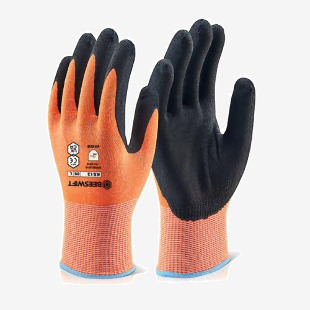 Beeswift Kutstop Microfoam Nitrile Gloves Cut Level 3 Amber XL KS13XL BSW23313