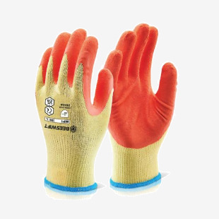 Beeswift Multipurpose Gloves Latex Coated Palm Large OrangeYellow 1 Pair MP1ORL BSW03802