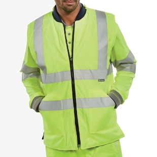 Beeswift High Visibility Reversible Bodywarmer Saturn YellowNavy Blue 4XL BWENGSY4XL BSW22473