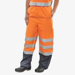 Beeswift Belfry Hi Vis Trousers OrangeNavy Blue M BETORNM BSW01107