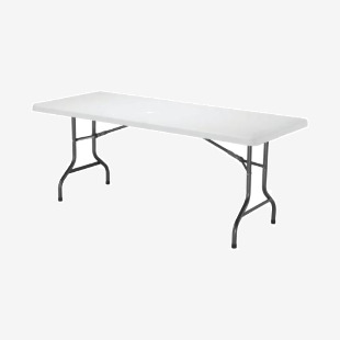 VOW Jemini Rectangular Folding Table 1830x760x740mm White KF72330 KF72330