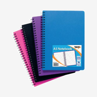 Tiger Sundry A5 Wiro Polypropylene Notebook (5 Pack) 301472 TGR01472