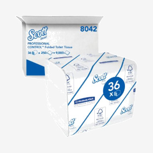 Scott Control Folded Toilet Tissue Paper 2-Ply x250 Sh Pack of 36 8042 KC01035