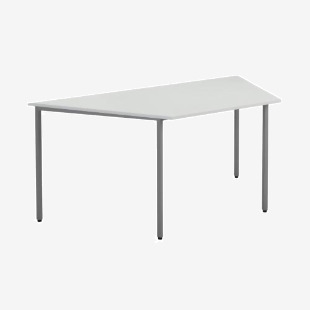 Jemini Trapezoidal Multipurpose Table 1600x800x730mm White KF79036 KF79036