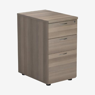 VOW Jemini 3 Drawer Desk High Pedestal 404x600x730mm Grey Oak KF78949 KF78949