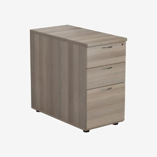 VOW Jemini 3 Drawer Desk High Pedestal 404x800x730mm Grey Oak KF78951 KF78951