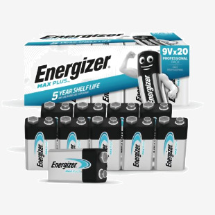 Energizer Max Plus 9V Alkaline Battery (Pack of 20) 423204 ER42320