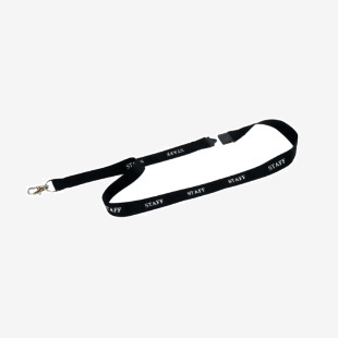 Durable Soft Textile STAFF Lanyard with Clip and Breakaway Black (Pack of 10) 823901 DB90920