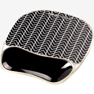 Fellowes Photo Gel Mouse Mat with Wrist Support Chevron Design 9653401 BB74068