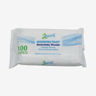 2Work Disinfectant Bactericidal Viricidal Wipes (Pack of 100) 2W07385 2W07385