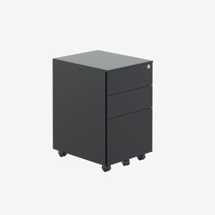 VOW Jemini Contract 3 Drawer Mobile Desk Pedestal 380x470x615 Black KF90689 KF90689