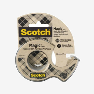 Scotch Magic Tape 19nmx20m Single Roll wRecycled Dispenser 7100082821 3M98245