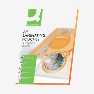 Q-Connect A4 2x75 Micron Laminating Pouches (Pack of 100) KF11412 KF11412
