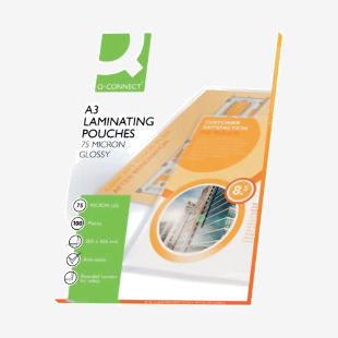 Q-Connect A3 2x75 Micron Laminating Pouches (Pack of 100) KF11413 KF11413