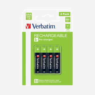 Verbatim AAA Rechargeable Batteries (Pack of 4) 49514 VM49514