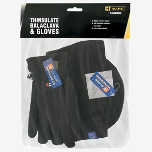 Beeswift Thinsulate Balaclava and Gloves Set Black One Size BS205 BSW29348