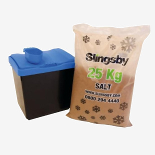 Slingsby Economy Salt and Grit Bin Kit Yellow 30L with 25kg De-icing Salt 399636 SBY44696