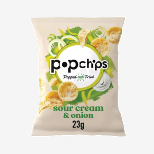 Popchips Sour Cream and Onion Crisps 23g (Pack of 24) 701432 BRK30271