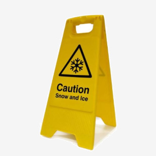 Slingsby Winter Hazard Snow and Ice A-Board Sign Yellow 403075 SBY48039