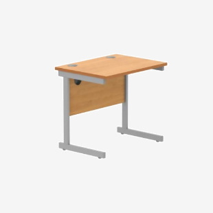 VOW Astin Rectangular Single Upright Cantilever Desk 800x600x730mm BeechSilver KF800044 KF800044