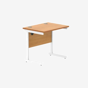 VOW Astin Rectangular Single Upright Cantilever Desk 800x600x730mm BeechWhite KF800070 KF800070