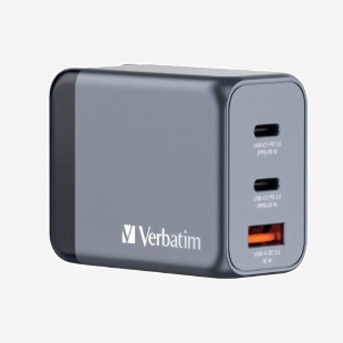 Verbatim GNC-65 GaN 65W 3 Port Charger 32201 VM32201