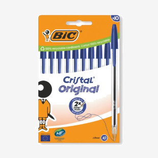 Bic Cristal Ballpoint Pen Medium Blue (Pack of 10) 516352 BC73474