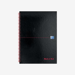 Oxford Black N Red Hardback Wirebound Notebook 140 Pages A4 (Pack of 2) 400194794 JD08794