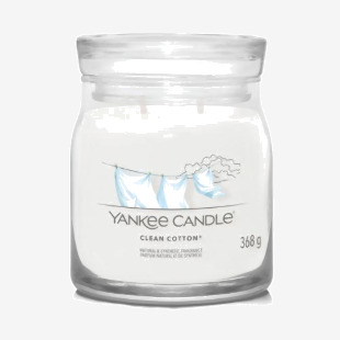 Yankee Candle Signature Medium Jar 368g Clean Cotton (Pack of 4) 1630645E YC12897