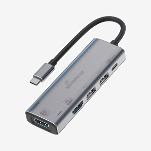 Mediarange USB Type-C 5-In-1 Multiport Adapter Silver MRCS511 WX87606
