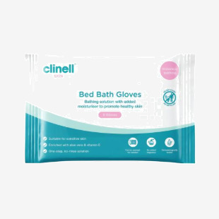 Clinell Carell Bed Bath Gloves (Pack of 8) CBBGL8 CL44588
