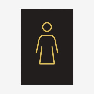 Female Toilet Sign Rigid Plastic 105x150mm BlackGold Y6698802 SR21441