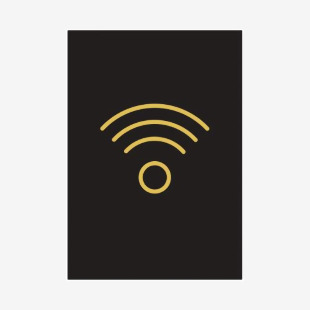 Wireless Sign Rigid Plastic 105x150mm BlackGold Y6698721 SR21440